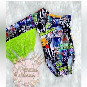 Beetlejuice one shoulder Leo with fringes